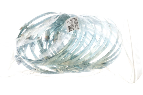 Металлические хомуты СИБРТЕХ стандартное болтовое крепление 130-150 мм, 25шт/уп, ширина 9 мм 47565