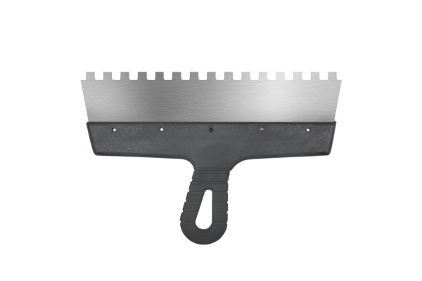 Фасадный зубчатый шпатель (300 мм, нержавеющая сталь, 10 мм) Biber 35238 тов-169789