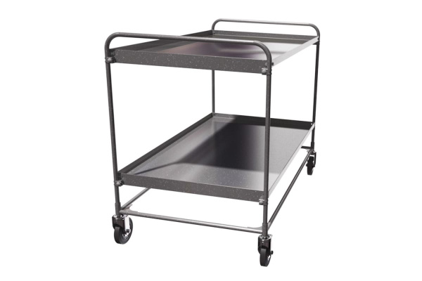 Сервисная двух ярусная тележка из нержавеющей стали RUSKLAD СТ НЖ 3 (600х1000) d125мм болтовые Сервисная двух ярусная тележка из нержавеющей стали RUSKLAD СТ НЖ 3 (600х1000) d125мм болтовые