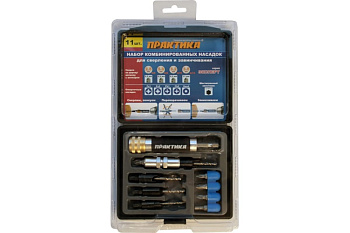 Набор комбинированных насадок (2.5, 3, 3.2, 3.5 мм; зенкер) ПРАКТИКА 774-573