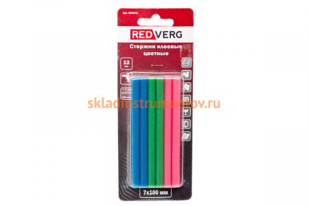 Клей для клеевого пистолета (7х100 мм; цветной; 12 шт.) REDVERG 850031 6624643
