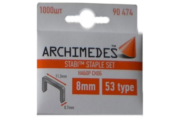 Набор скоб Stabi 8 мм, 1000 шт Archimedes 90474