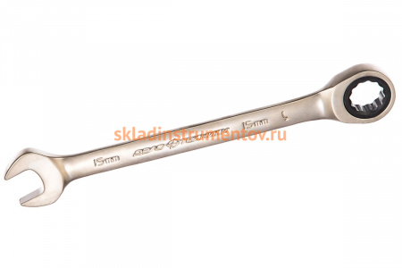 Комбинированный трещоточный ключ 15 мм ДТ 100/5 Дело Техники 515015