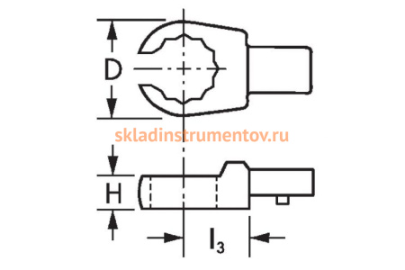 Насадка для ключа динамометрического (открытая; 11 мм) HEYCO HE-00792511180
