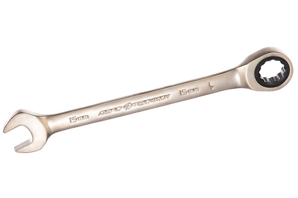 Комбинированный трещоточный ключ 15 мм ДТ 100/5 Дело Техники 515015