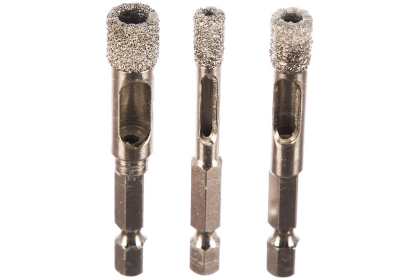 Набор алмазных свёрл универсальных (3 шт; сухое сверление; шестигранный хвостовик; 6, 8, 10 мм) Зубр 29865-H3