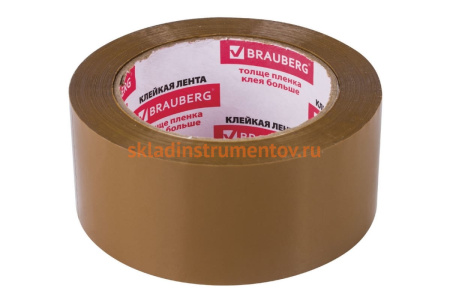 Клейкая лента BRAUBERG 48 мм х 100 м, упаковочная, коричневая, 45 мкм, 221688