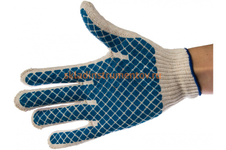 Трикотажные перчатки DEXX, 7 класс, х/б, обливная ладонь 114001