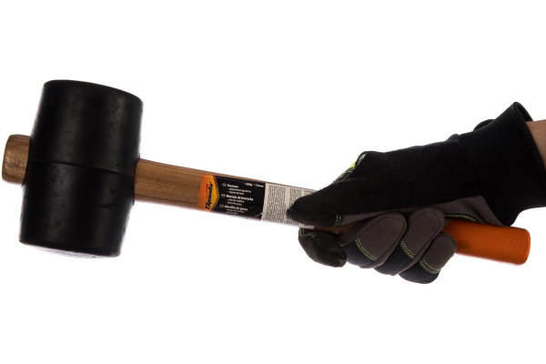 Резиновая киянка SPARTA 680 г черная резина, деревянная рукоятка 111555