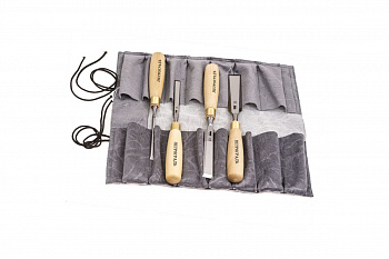 Набор стамесок 6,12,20,26мм (прямая РК, 4 штуки, в сумке-скрутке) Петроградъ М00012813