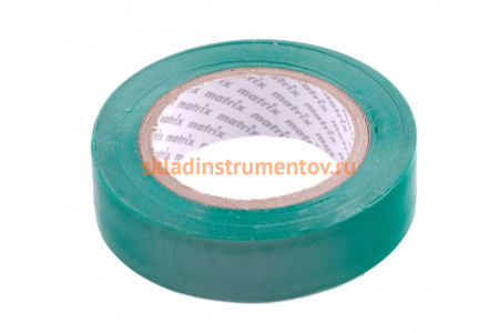 Изолента MATRIX ПВХ, 15 мм х 10 м, зеленая, 150 мкм 88774