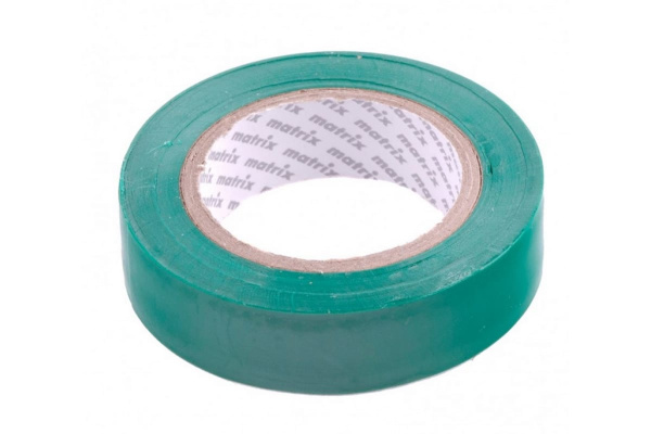 Изолента MATRIX ПВХ, 15 мм х 10 м, зеленая, 150 мкм 88774
