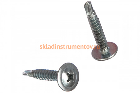 Саморезы с прессшайбой и сверлом по листовому металлу до 2 мм Зубр PH2 4,2х25 мм 25шт 300216-42-025