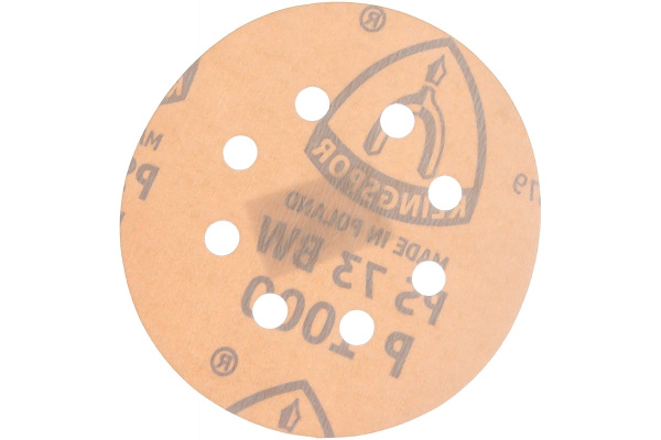 Круг шлифовальный на липучке для обработки красок, лаков и шпаклевок (125 мм; Р1000; 8 отверстий) KLINGSPOR 307111