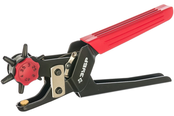 Револьверный дырокол для кожи, усиленный, 6-в-1, 2-4,5мм Зубр "МАСТЕР" 22945