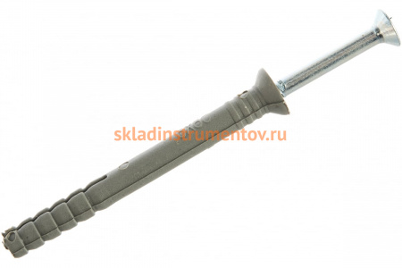 Дюбель-гвоздь полипропиленовый с потайным бортиком 100 шт. (6х60 мм; ТФ5) Зубр 4-301345-06-060