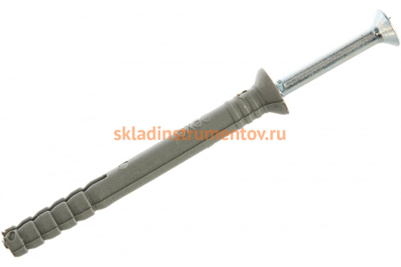 Дюбель-гвоздь полипропиленовый с потайным бортиком 100 шт. (6х60 мм; ТФ5) Зубр 4-301345-06-060