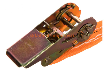 Стяжной ремень с крюками (25мм, 1,2т, 3м оранжевый) СТРОП-ПРО SP02982