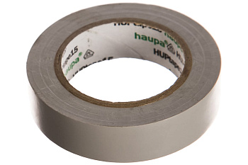Изолента ПВХ HAUPA цвет серый, шир.15мм, длина 10 м, d 60 мм 263804
