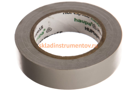 Изолента ПВХ HAUPA цвет серый, шир.15мм, длина 10 м, d 60 мм 263804