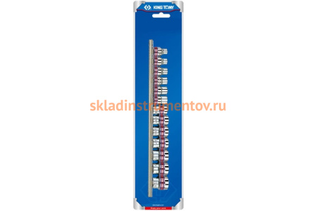 Набор двенадцатигранных торцевых головок 3/8", 5/16"-3/4", 13шт KING TONY 3013SR
