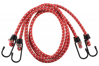 Шнур Зубр "МАСТЕР" резиновый крепежный со стальными крюками, 100 см, d 8 мм, 2 шт 40507-100