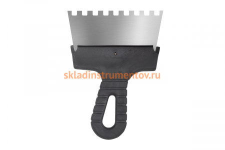 Фасадный зубчатый шпатель (150 мм, нержавеющая сталь, 8 мм) Biber 35212 тов-048246