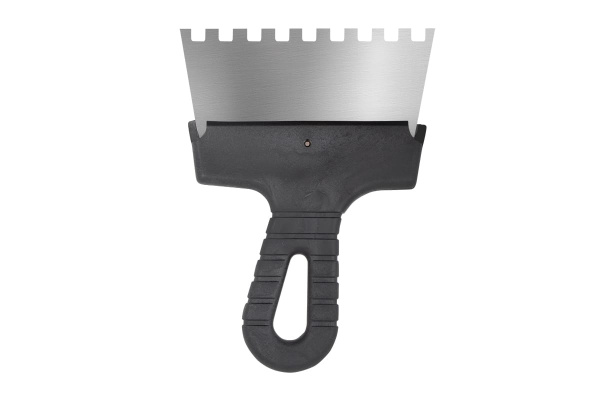 Фасадный зубчатый шпатель (150 мм, нержавеющая сталь, 8 мм) Biber 35212 тов-048246