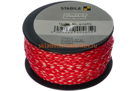 Шнур каменщика STABILA красно-белый 1,7 мм х 50 м 40465