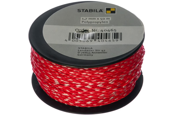 Шнур каменщика STABILA красно-белый 1,7 мм х 50 м 40465 Шнур каменщика STABILA красно-белый 1,7 мм х 50 м 40465