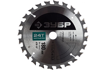 Диск пильный ПРОФИ Быстрый рез по дереву (180х20 мм; 24Т) Зубр 36850-180-20-24