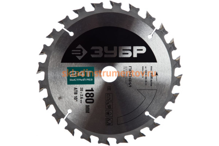 Диск пильный ПРОФИ Быстрый рез по дереву (180х20 мм; 24Т) Зубр 36850-180-20-24 Диск пильный ПРОФИ Быстрый рез по дереву (180х20 мм; 24Т) Зубр 36850-180-20-24