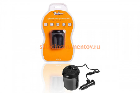 Прикуриватель-разветвитель в подстаканник (2 гнезда, 2 USB) Airline ASP-2U-16