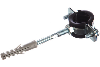 Трубный хомут с гайкой ЗУБР оцинкованный, в комплекте с сантехнической шпилькой 37866-25-29