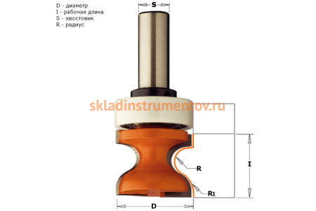 Фреза фасочная с верхним подшипником (31.7x25.4 мм; хвостовик 12 мм) CMT 955.804.11B