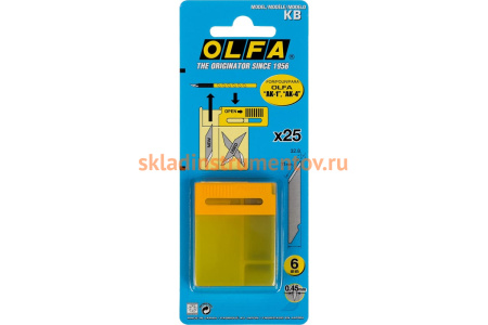 Перовые лезвия OLFA для ножа OL-AK-1 6 мм 25 шт. OL-KB