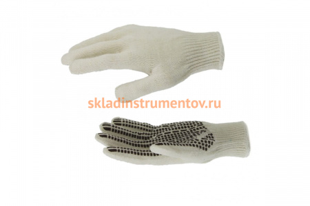 Трикотажные перчатки СИБРТЕХ, рисунок ПВХ гель, Протектор, оверлок, 67778