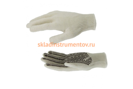 Трикотажные перчатки СИБРТЕХ, рисунок ПВХ гель, Протектор, оверлок, 67778