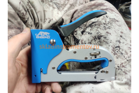 Металлический степлер БАРС регулировка удара, двухкомпонентная рукоятка 40003