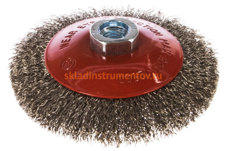 Щетка коническая с гофрированной нержавеющей проволокой Эксперт 537 (115 мм; М14*2 мм) Профоснастка 20804003