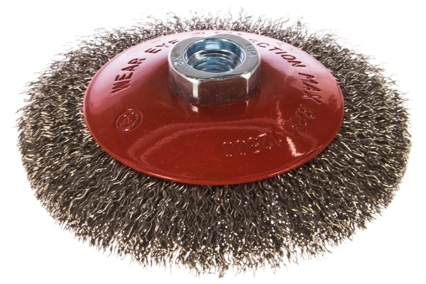 Щетка коническая с гофрированной нержавеющей проволокой Эксперт 537 (115 мм; М14*2 мм) Профоснастка 20804003