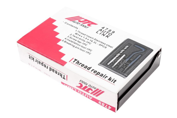 Набор для восстановления резьбы (вставки М14х1.5, L=21 мм, 5 штук) 9 предметов JTC 4789