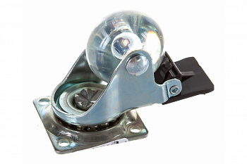 Колесная опора с тормозом, с площадкой для крепления JET 3020B D35мм прозрачный FF3020B.035TP99