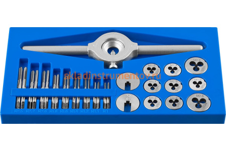 Набор метчиков и плашек "ПРОФЕССИОНАЛ" малых размеров: 31 предмет ЗУБР 28109-H31