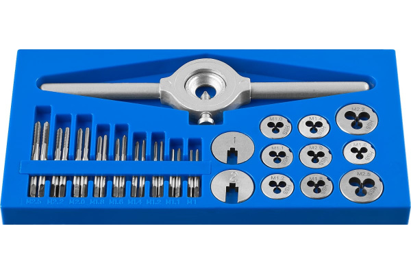 Набор метчиков и плашек "ПРОФЕССИОНАЛ" малых размеров: 31 предмет ЗУБР 28109-H31