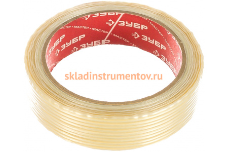 Однонаправленная клейкая лента Зубр "Эксперт" усиленная стекловолокном 25 мм х 25 м 12071-25-25