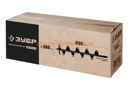 Шнек для мотобуров, грунт, d=300 мм, однозаходный Зубр 7051-30