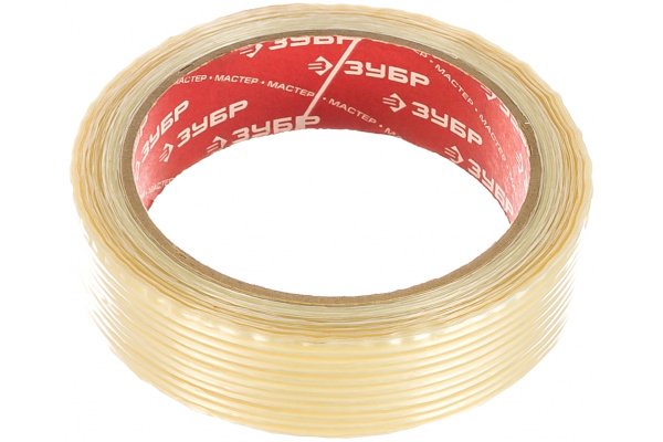 Однонаправленная клейкая лента Зубр "Эксперт" усиленная стекловолокном 25 мм х 25 м 12071-25-25