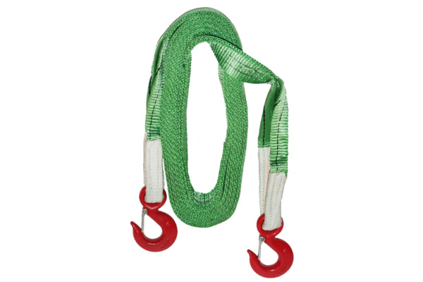 Буксировочный ремень ПКФ Строп SZ043766 7 т, L=5,0 м, 60 мм, в 1 слой, с двумя крюками (1,5 т, 320 А)