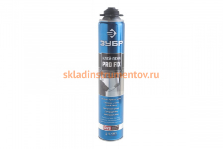 Клей-пена ЗУБР PRO FIX профессиональный, монтажный, пистолетный, всесезонный, 750мл, 41150